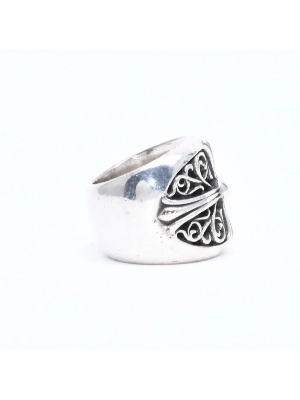 Chrome Hearts Classic Oval Cross Black Sling 925 Sterling Silver